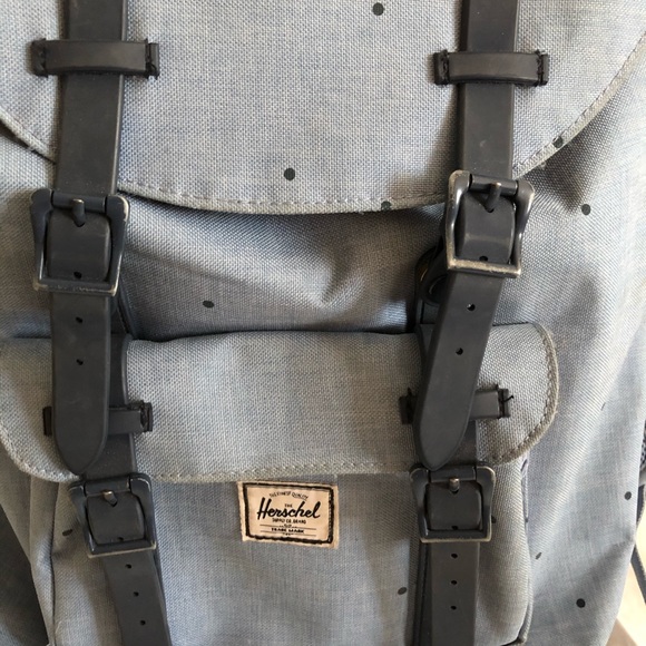HERSCHEL SUPPLY CO BLUE POLKA DOTS BACKPACK - Picture 2 of 16